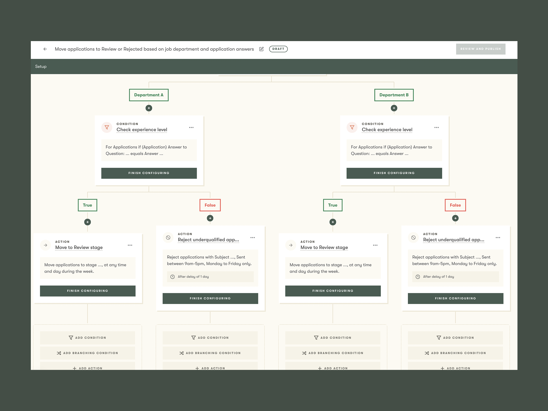 ATS automations for screening candidates